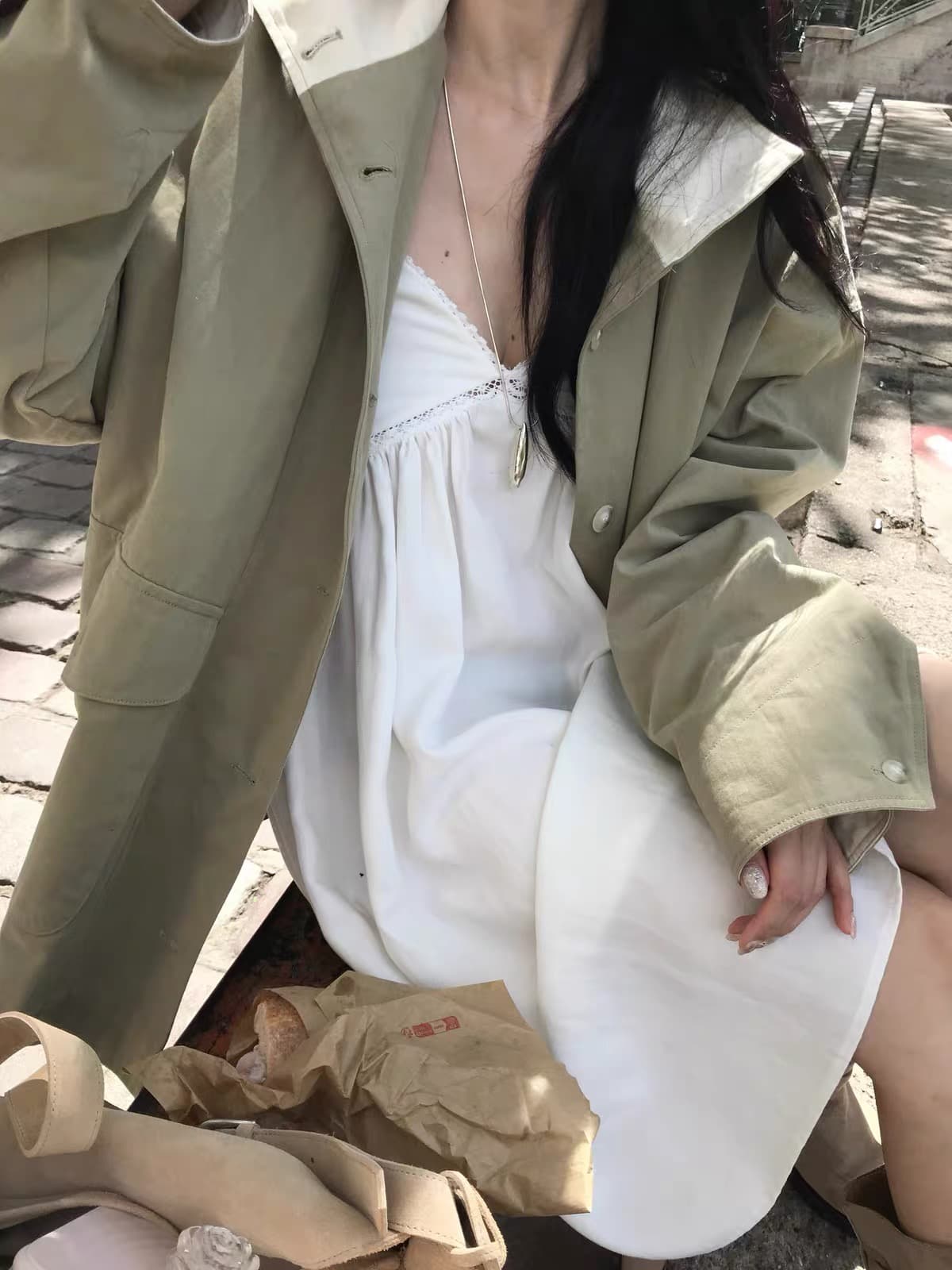 한국 chic 가을 겨울 새로운 한 부서 프로필 모양 스탠드 칼라 워크웨어 재킷 상세 이미지 5