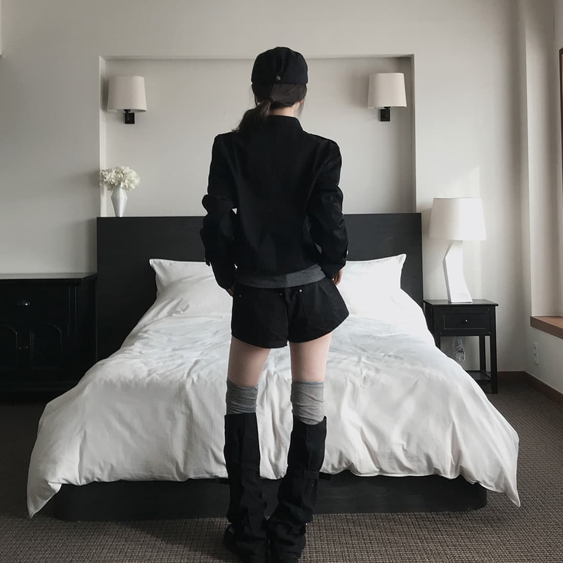 있음 선적 사이즈 업데이트 한국 chic 가을 겨울 새로운 레트로 스탠드 칼라 단추 지퍼 짧은 외투 상세 이미지 37