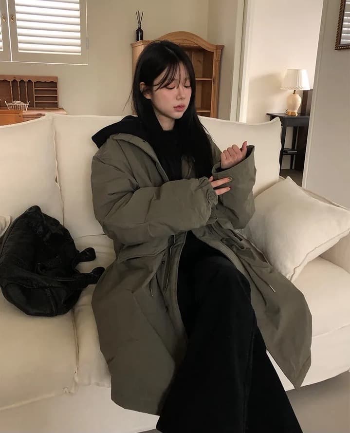한국 chic 겨울 새로운 워크웨어 Parker 펌프 로프 목화 진딧물 중간 길이 면 옷 재킷 상세 이미지 18