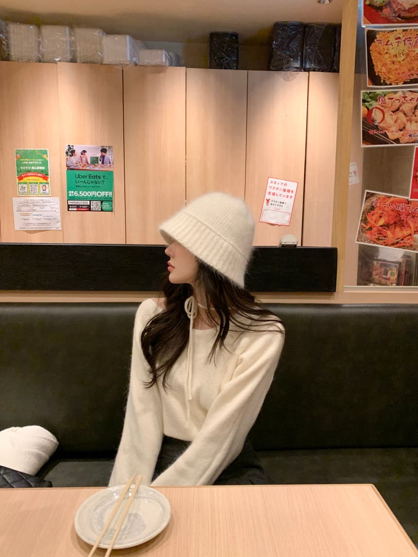 있음 선적 사이즈 업데이트 한국 chic 가을 겨울 새로운 프랑스식 미니멀리즘 행침 목 스트랩 긴팔 스웨터 상세 이미지 20