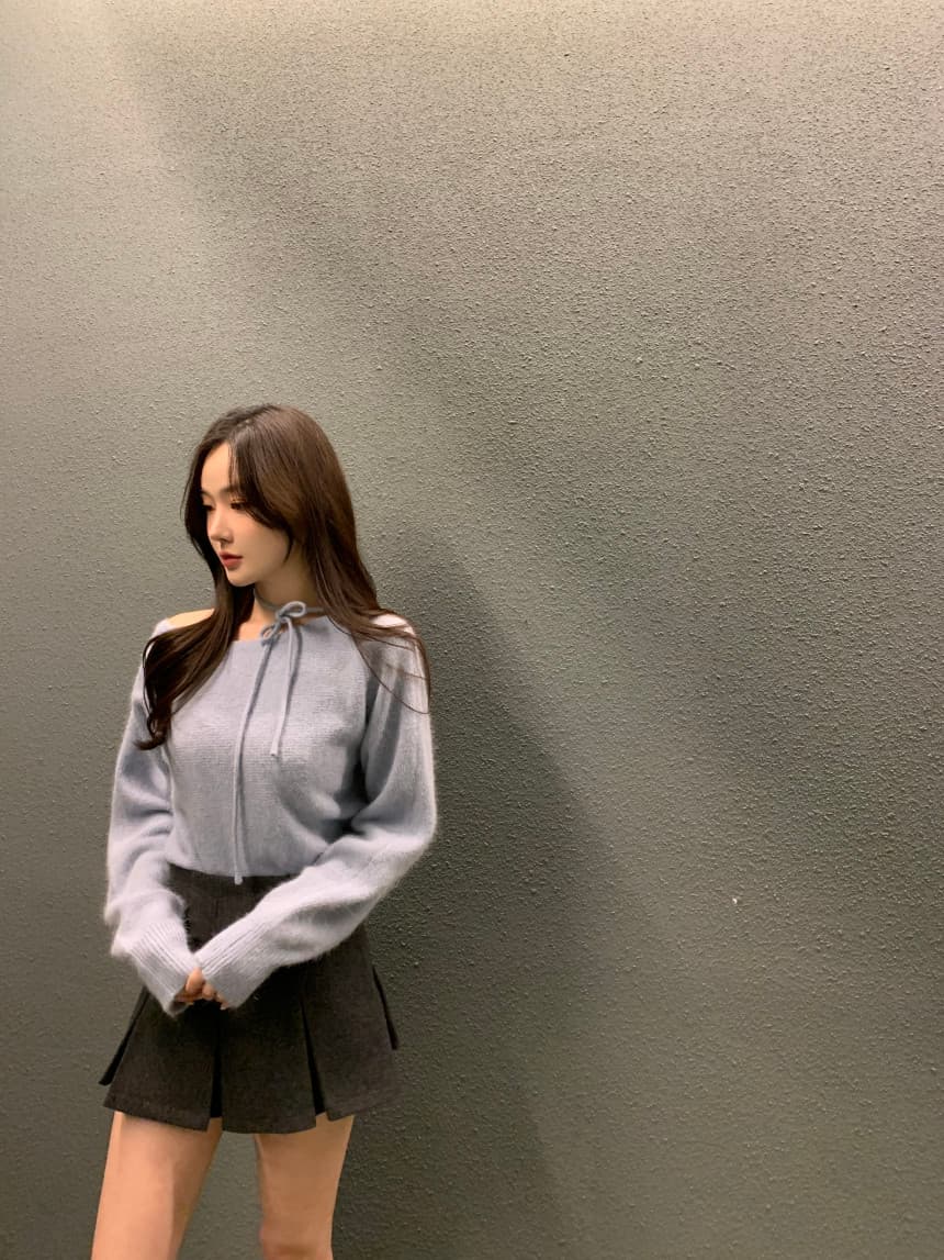 있음 선적 사이즈 업데이트 한국 chic 가을 겨울 새로운 프랑스식 미니멀리즘 행침 목 스트랩 긴팔 스웨터 상세 이미지 38