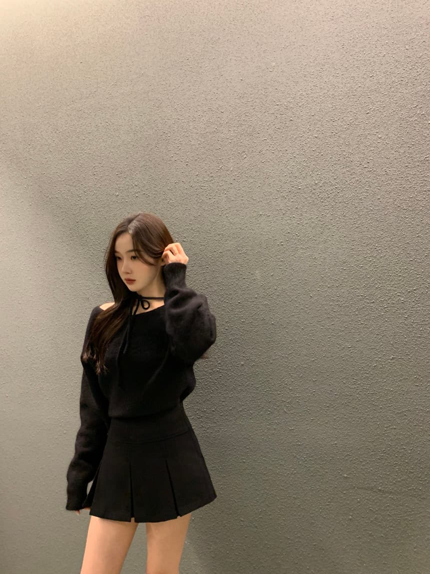 있음 선적 사이즈 업데이트 한국 chic 가을 겨울 새로운 프랑스식 미니멀리즘 행침 목 스트랩 긴팔 스웨터 상세 이미지 40