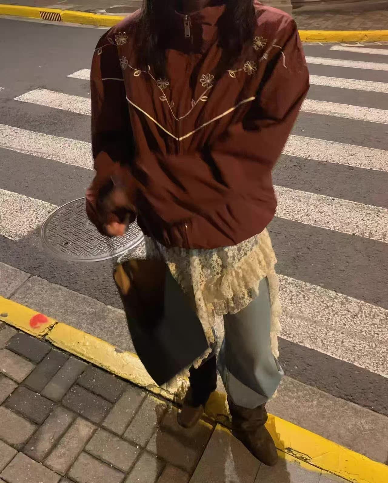 한국 chic 가을 겨울 새로운 한 부서 레트로 가시 자수 재킷 재킷 상세 이미지 15