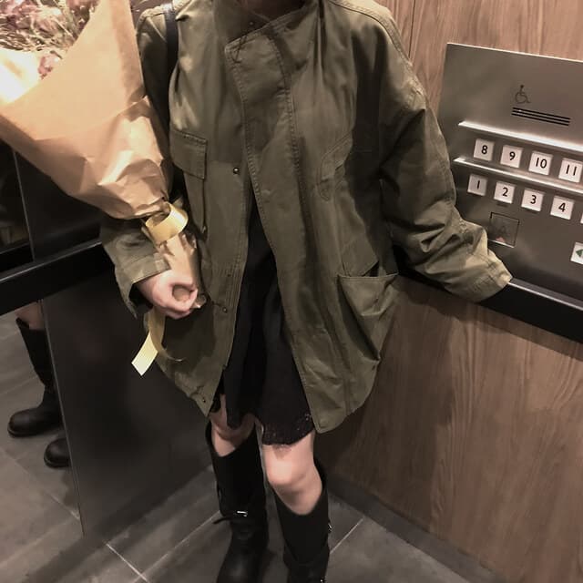 한국 chic 가을 겨울 새로운 한 부서 레트로 스탠드 칼라 기타 주머니 캐주얼 워크웨어 재킷 재킷 상세 이미지 4