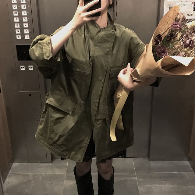 한국 chic 가을 겨울 새로운 한 부서 레트로 스탠드 칼라 기타 주머니 캐주얼 워크웨어 재킷 재킷 상세 이미지 10