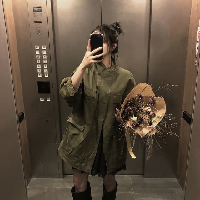 한국 chic 가을 겨울 새로운 한 부서 레트로 스탠드 칼라 기타 주머니 캐주얼 워크웨어 재킷 재킷 상세 이미지 11