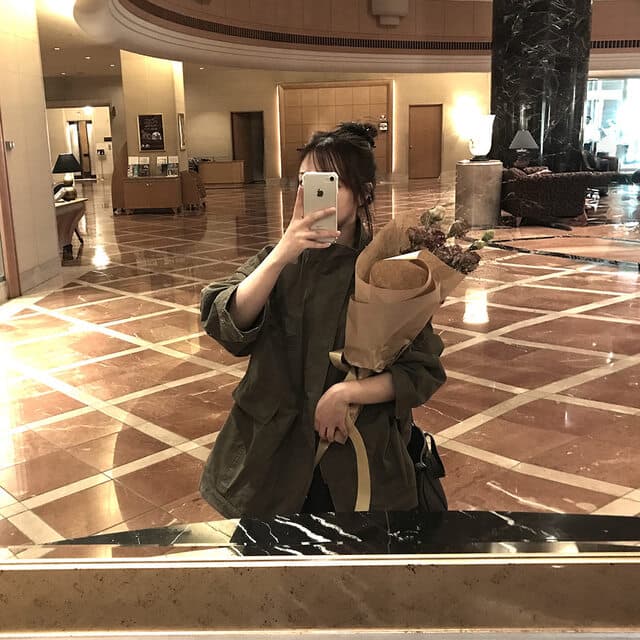 한국 chic 가을 겨울 새로운 한 부서 레트로 스탠드 칼라 기타 주머니 캐주얼 워크웨어 재킷 재킷 상세 이미지 22