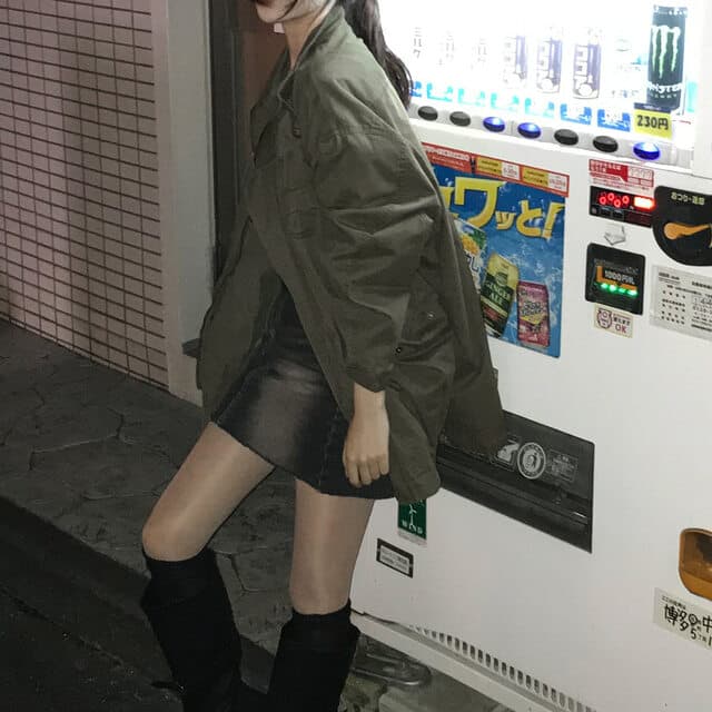 한국 chic 가을 겨울 새로운 한 부서 레트로 스탠드 칼라 기타 주머니 캐주얼 워크웨어 재킷 재킷 상세 이미지 40