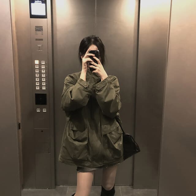 한국 chic 가을 겨울 새로운 한 부서 레트로 스탠드 칼라 기타 주머니 캐주얼 워크웨어 재킷 재킷 상세 이미지 50