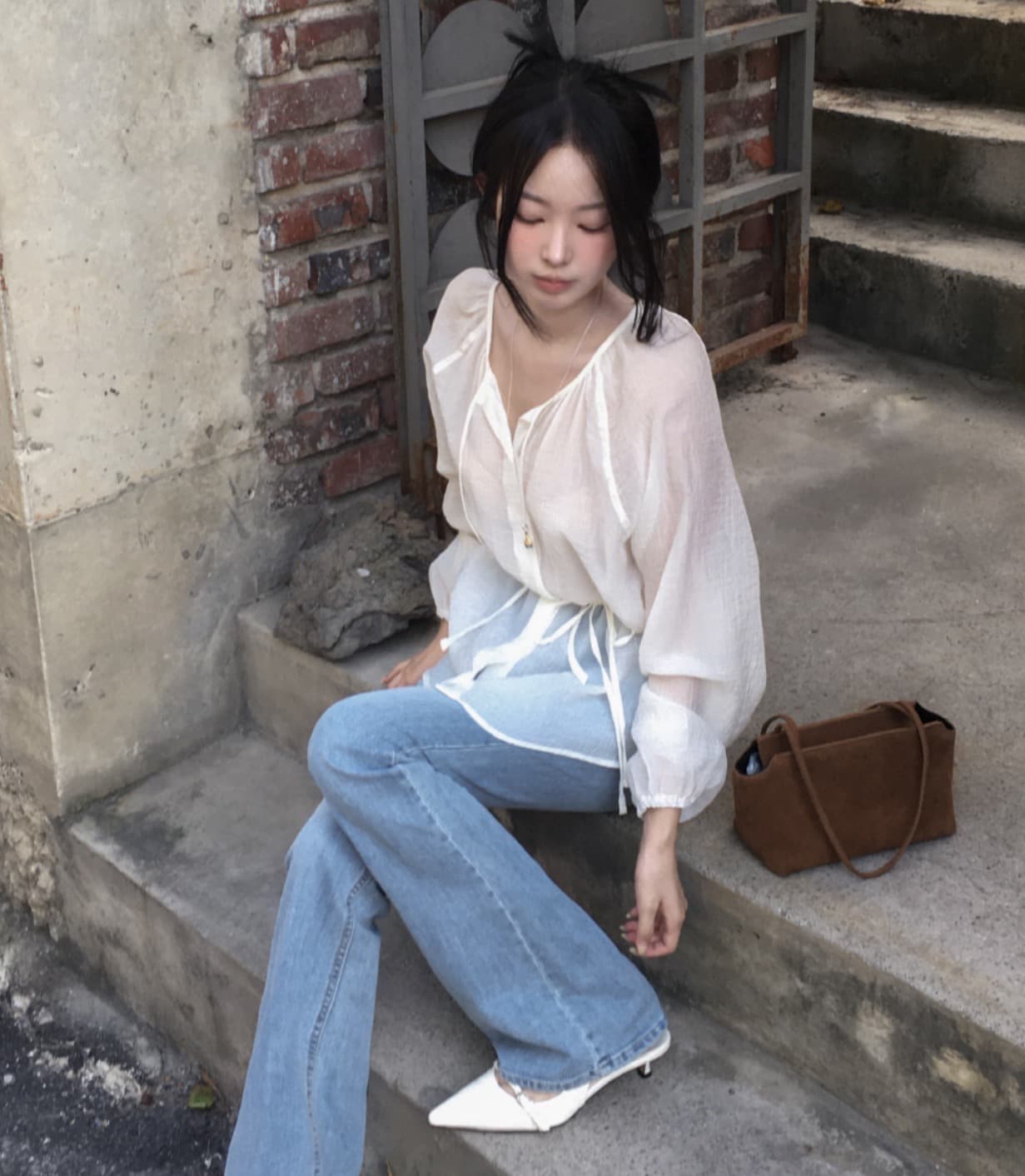 한국 chic 가을 새로운 한 부서 슬림해 보이는 좋은 벨트 다용도 셔츠 상세 이미지 12