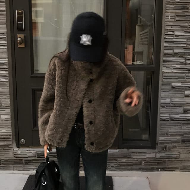 있음 선적 사이즈 업데이트 한국 chic 가을 겨울 한 부서 스탠드 칼라 학원 스타일 쇼트 스타일 양털 보온 재킷 상세 이미지 8