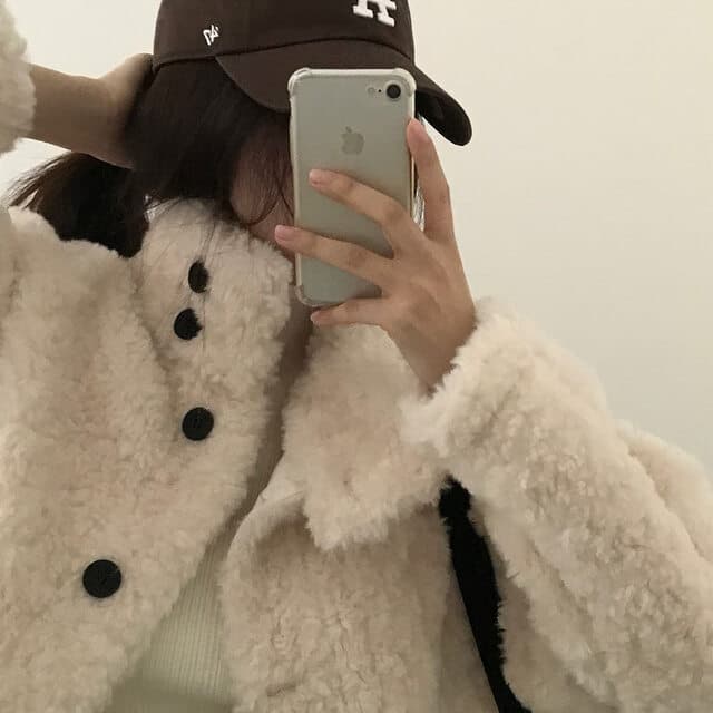 있음 선적 사이즈 업데이트 한국 chic 가을 겨울 한 부서 스탠드 칼라 학원 스타일 쇼트 스타일 양털 보온 재킷 상세 이미지 12