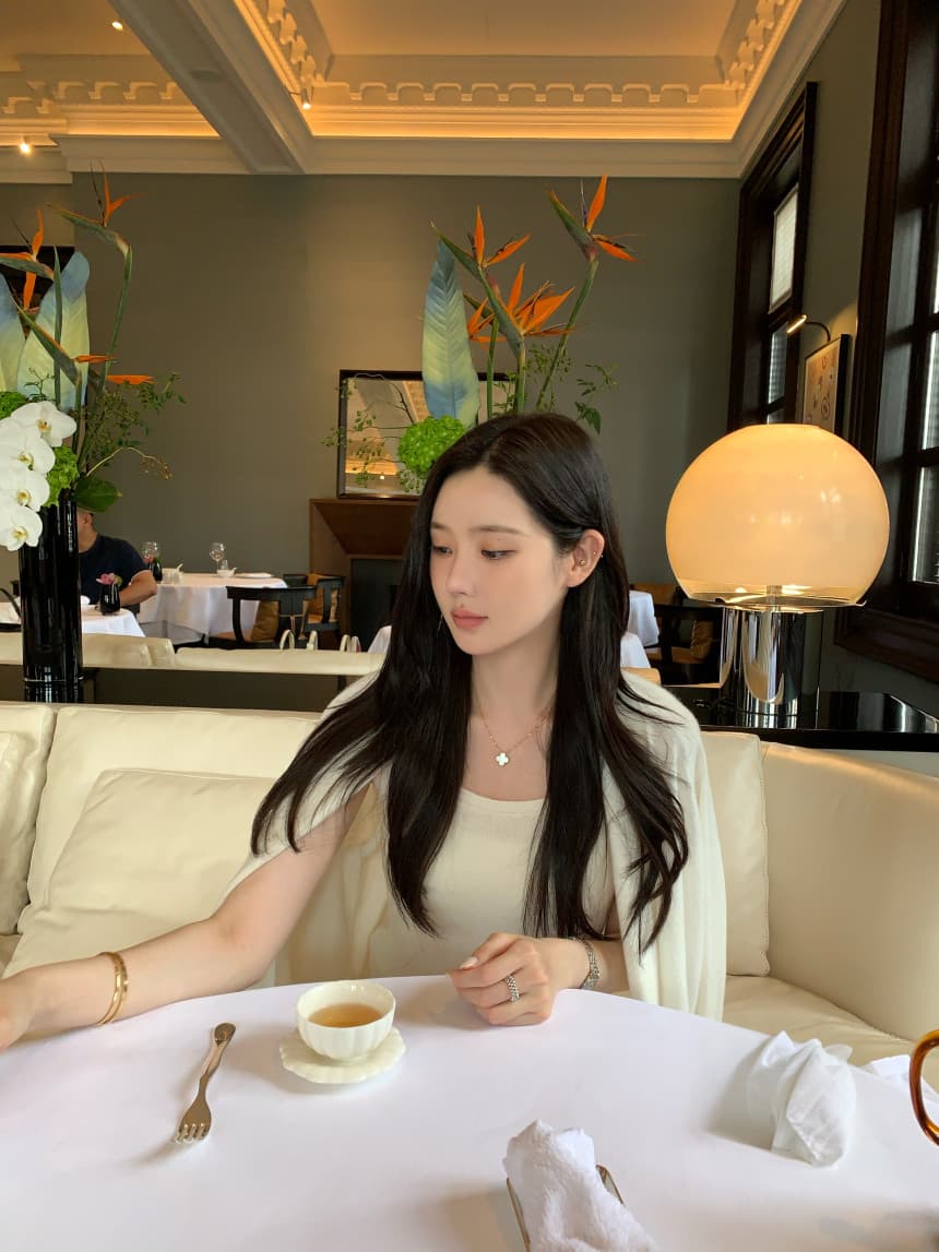 있음 선적 사이즈 업데이트 한국 chic 가을 겨울 고급 센스 캐미솔 카디건 코트 와이드 레그 팬츠 3종 세트 상세 이미지 28