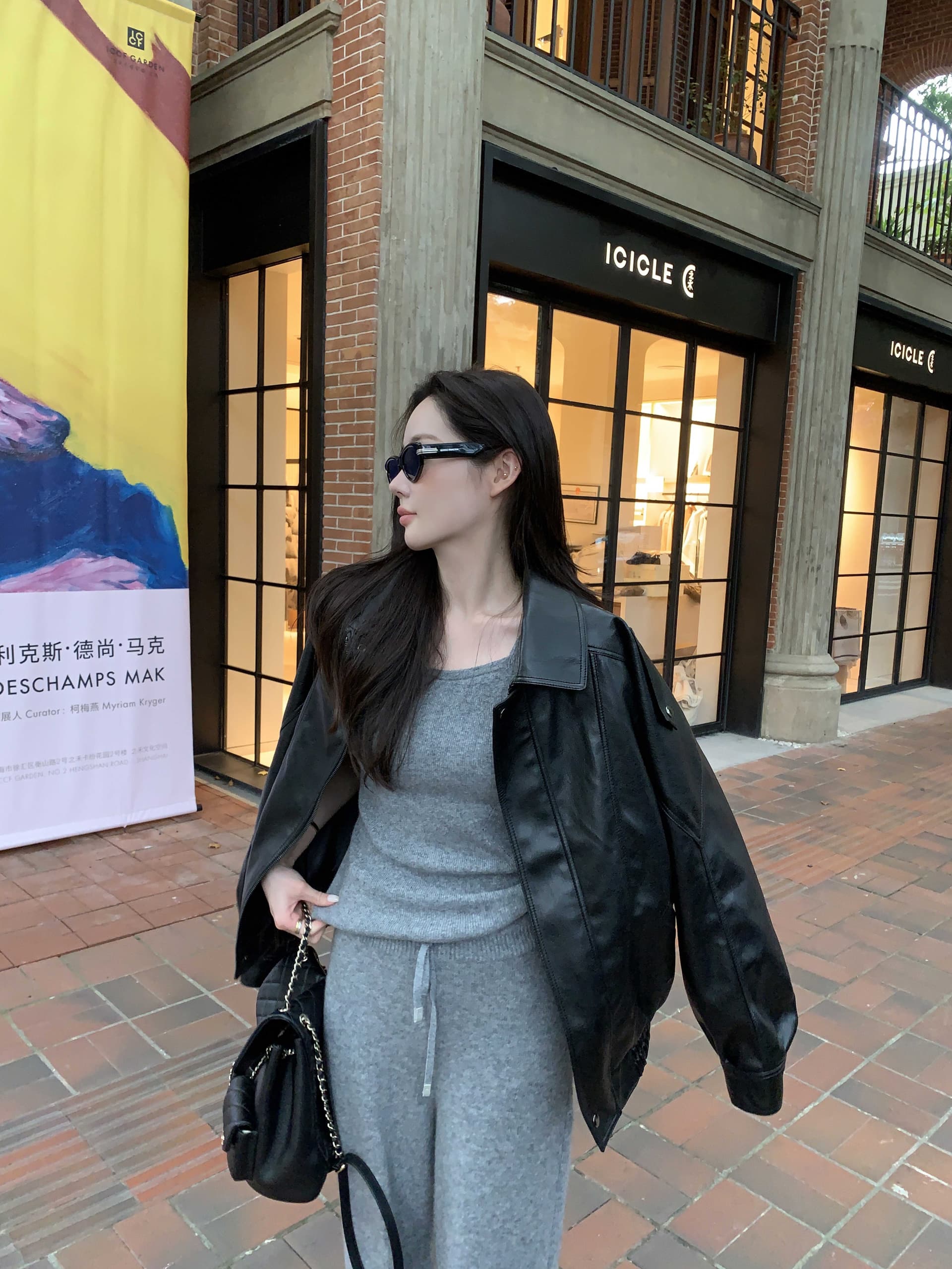 있음 선적 사이즈 업데이트 한국 chic 가을 겨울 고급 센스 캐미솔 카디건 코트 와이드 레그 팬츠 3종 세트 상세 이미지 53