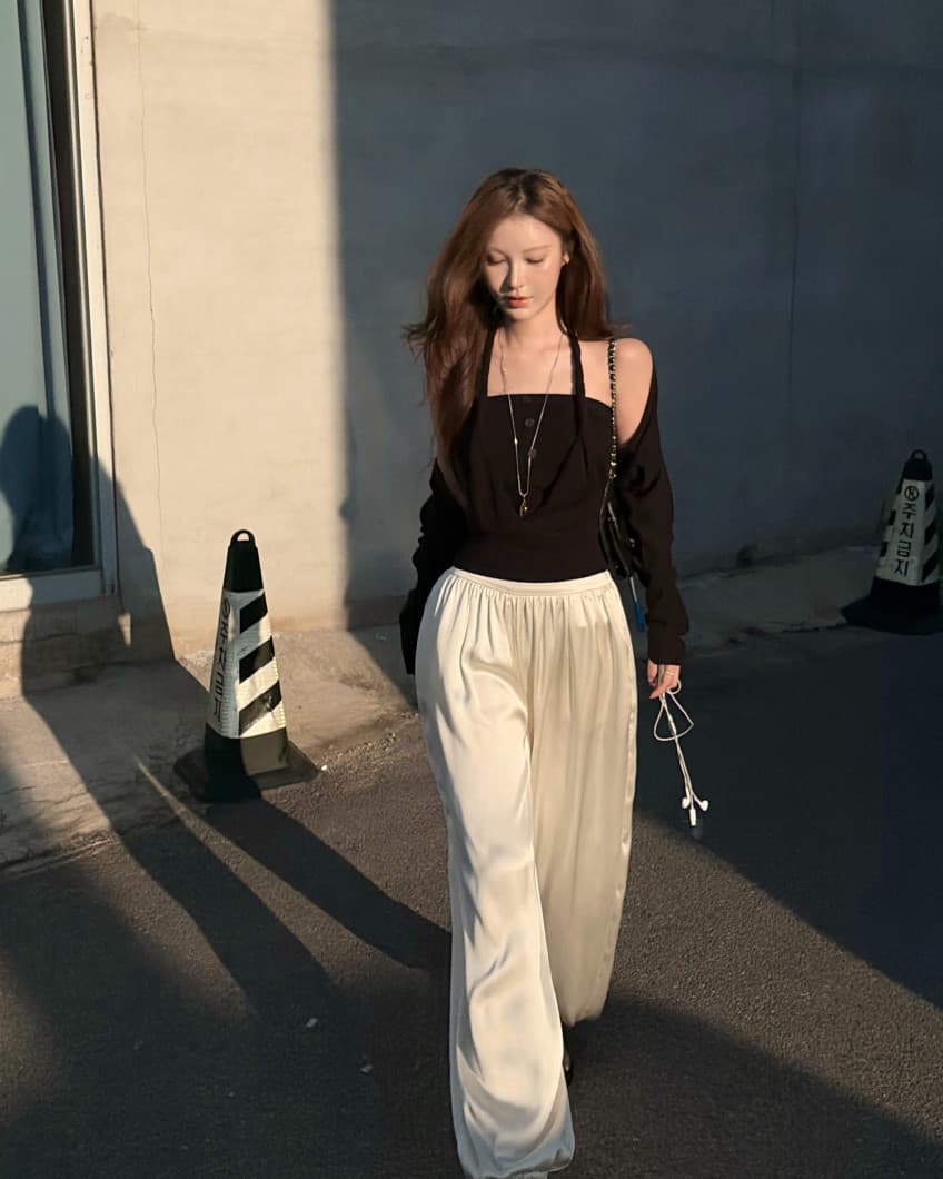 한국 chic 가을 겨울 새로운 섹시함 행침 목 슬립 오픈 가디건 니트 재킷 투피스 세트 세트 상세 이미지 10