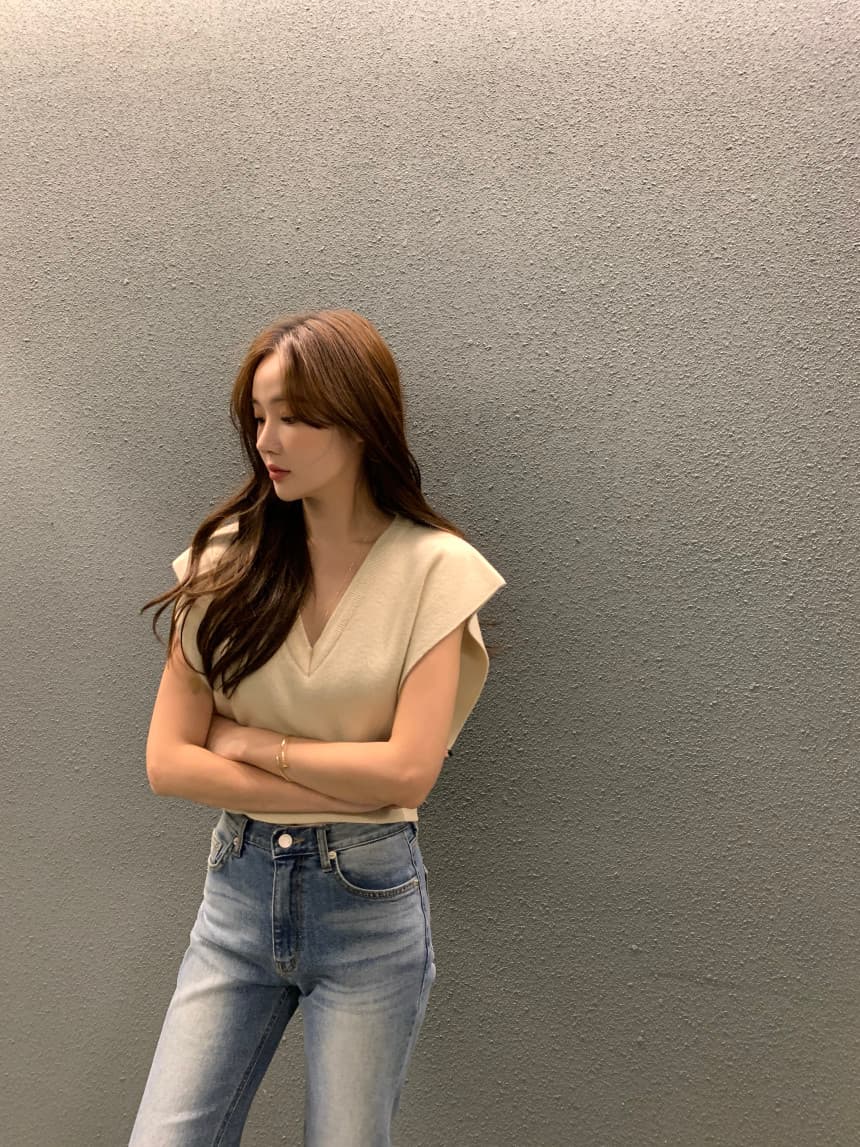있음 선적 사이즈 업데이트 한국 chic 가을 레트로 V넥 베스트 스웨터 여자 루즈핏 다용도 니트 조끼 상세 이미지 28