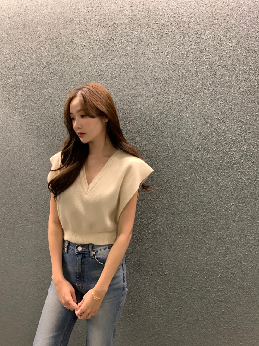 있음 선적 사이즈 업데이트 한국 chic 가을 레트로 V넥 베스트 스웨터 여자 루즈핏 다용도 니트 조끼 상세 이미지 31