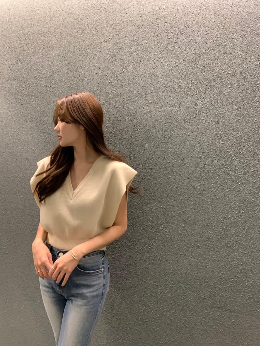 있음 선적 사이즈 업데이트 한국 chic 가을 레트로 V넥 베스트 스웨터 여자 루즈핏 다용도 니트 조끼 상세 이미지 32