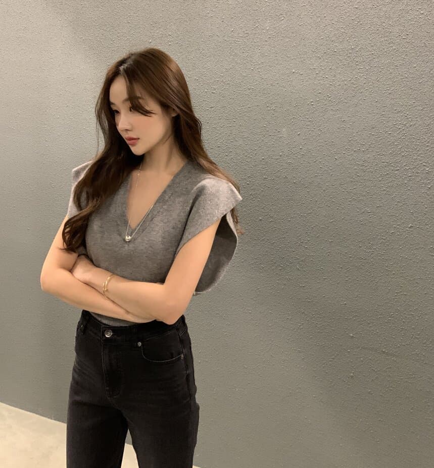 있음 선적 사이즈 업데이트 한국 chic 가을 레트로 V넥 베스트 스웨터 여자 루즈핏 다용도 니트 조끼 상세 이미지 51