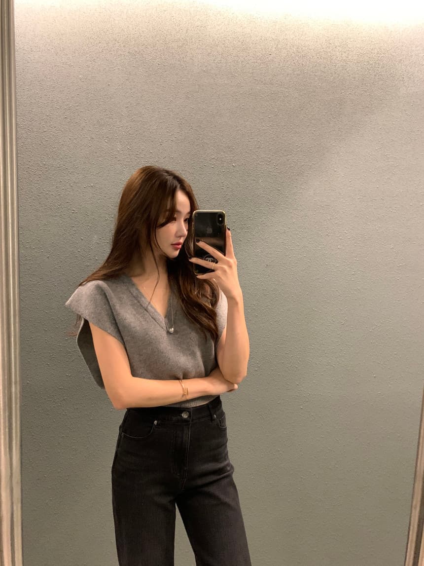 있음 선적 사이즈 업데이트 한국 chic 가을 레트로 V넥 베스트 스웨터 여자 루즈핏 다용도 니트 조끼 상세 이미지 61