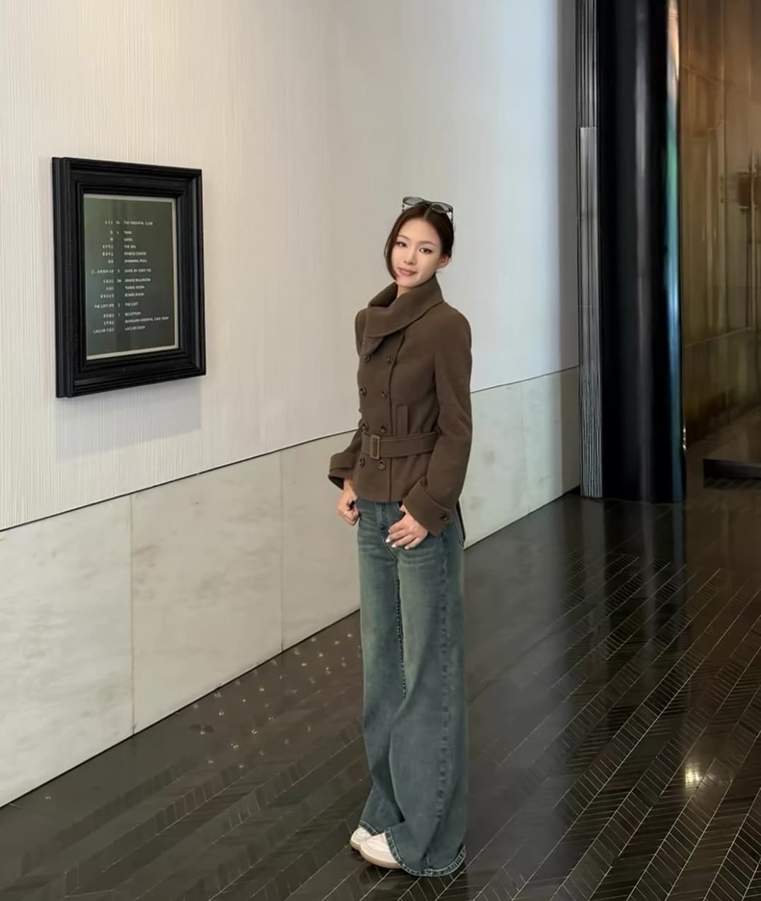한국 chic 겨울 새로운 고급 센스 벨트 슬림해 보이는 이중 버튼 두꺼운 모직 외투 상세 이미지 17