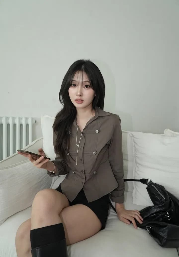 한국 chic 가을 겨울 새로운 레트로 단추 장식 몸매 가꾸기 슬림해 보이는 셔츠 상세 이미지 13