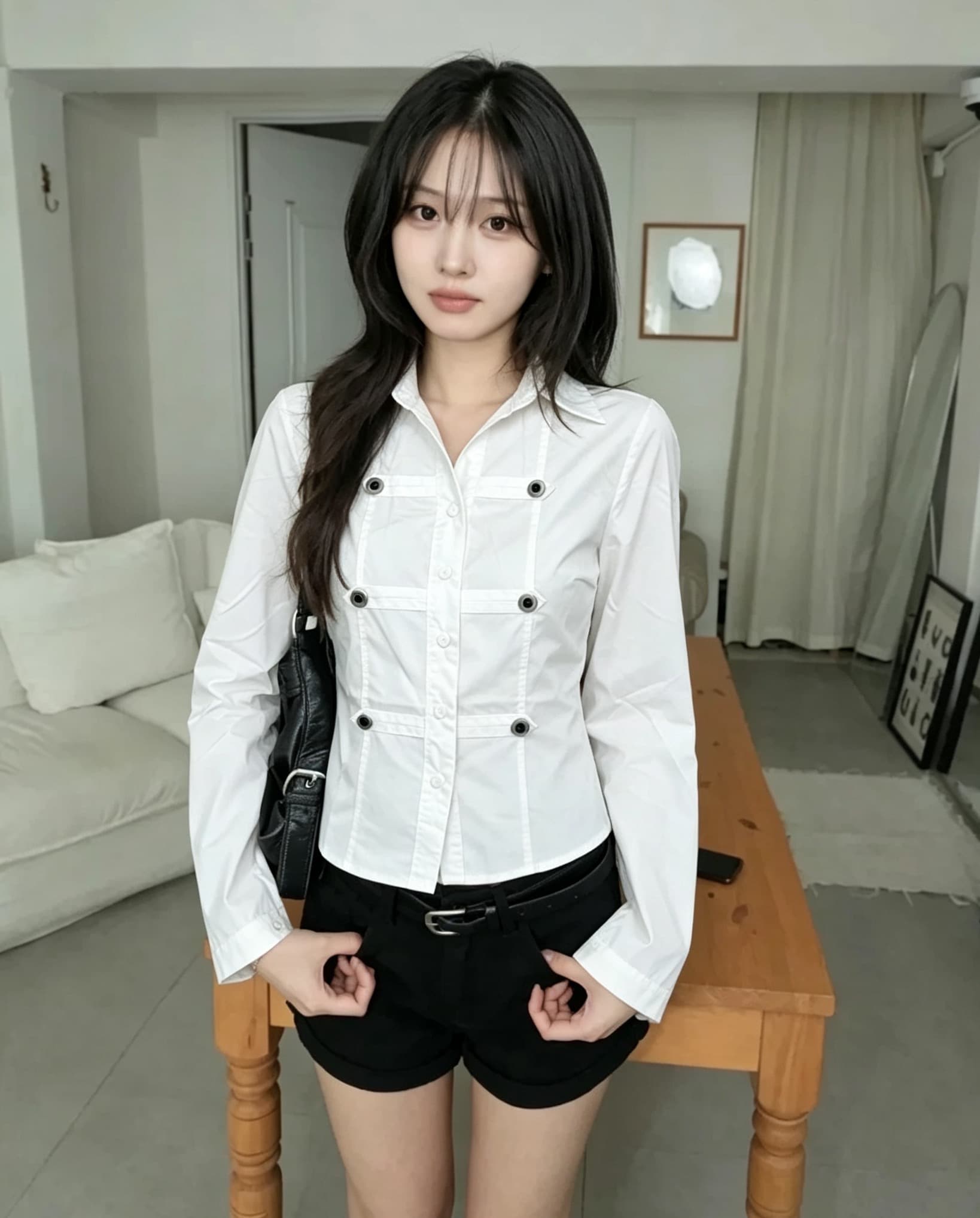한국 chic 가을 겨울 새로운 레트로 단추 장식 몸매 가꾸기 슬림해 보이는 셔츠 상세 이미지 22
