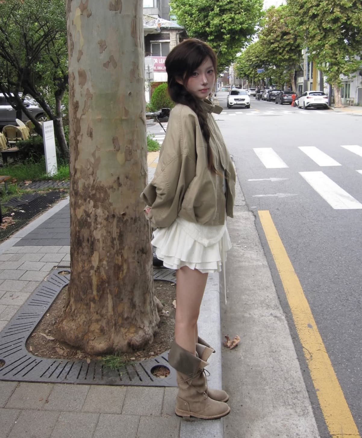 한국 chic 가을 겨울 새로운 레트로 스탠드 칼라 워크웨어 짧은 외투 상세 이미지 10