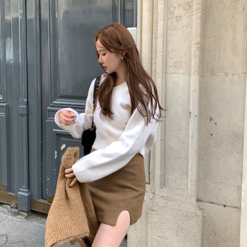 있음 선적 사이즈 업데이트 한국 chic 가을 겨울 레트로 V넥 긴팔 스웨터 여자 루즈핏 느긋한 니트 스웨터 이미지 5