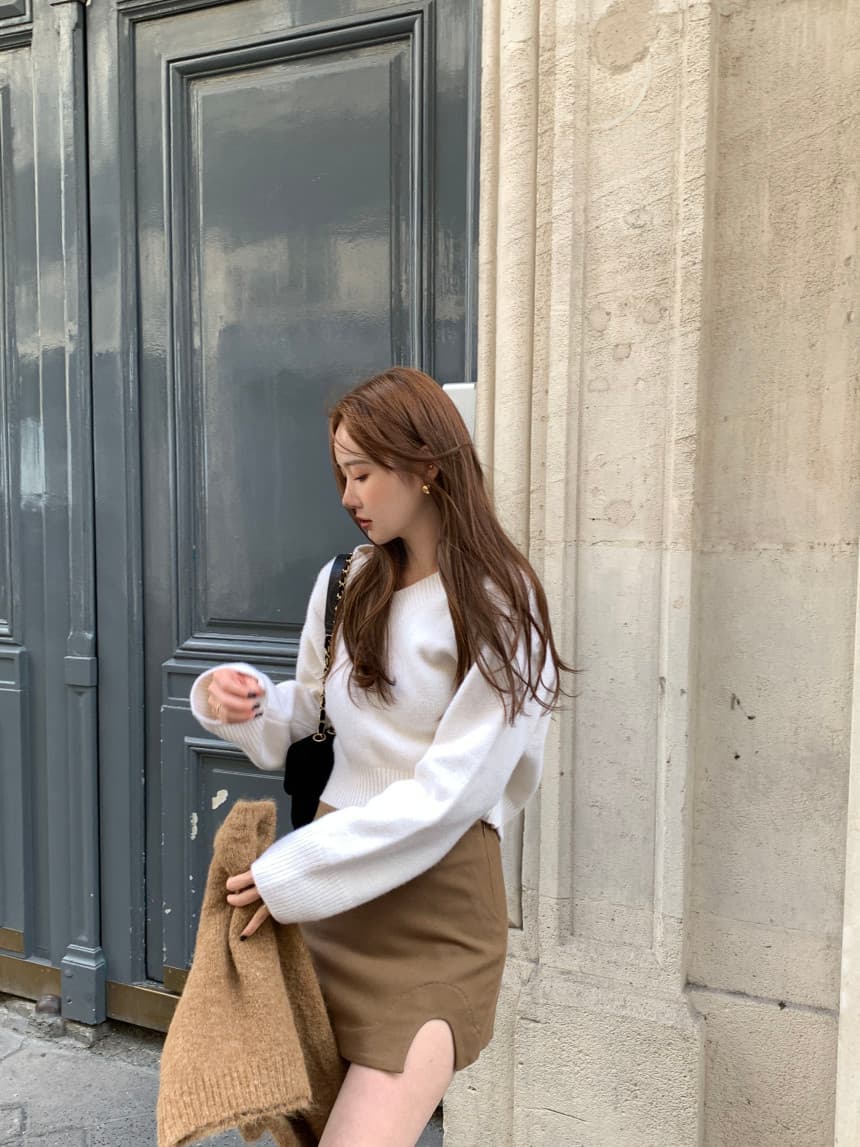 있음 선적 사이즈 업데이트 한국 chic 가을 겨울 레트로 V넥 긴팔 스웨터 여자 루즈핏 느긋한 니트 스웨터 상세 이미지 5