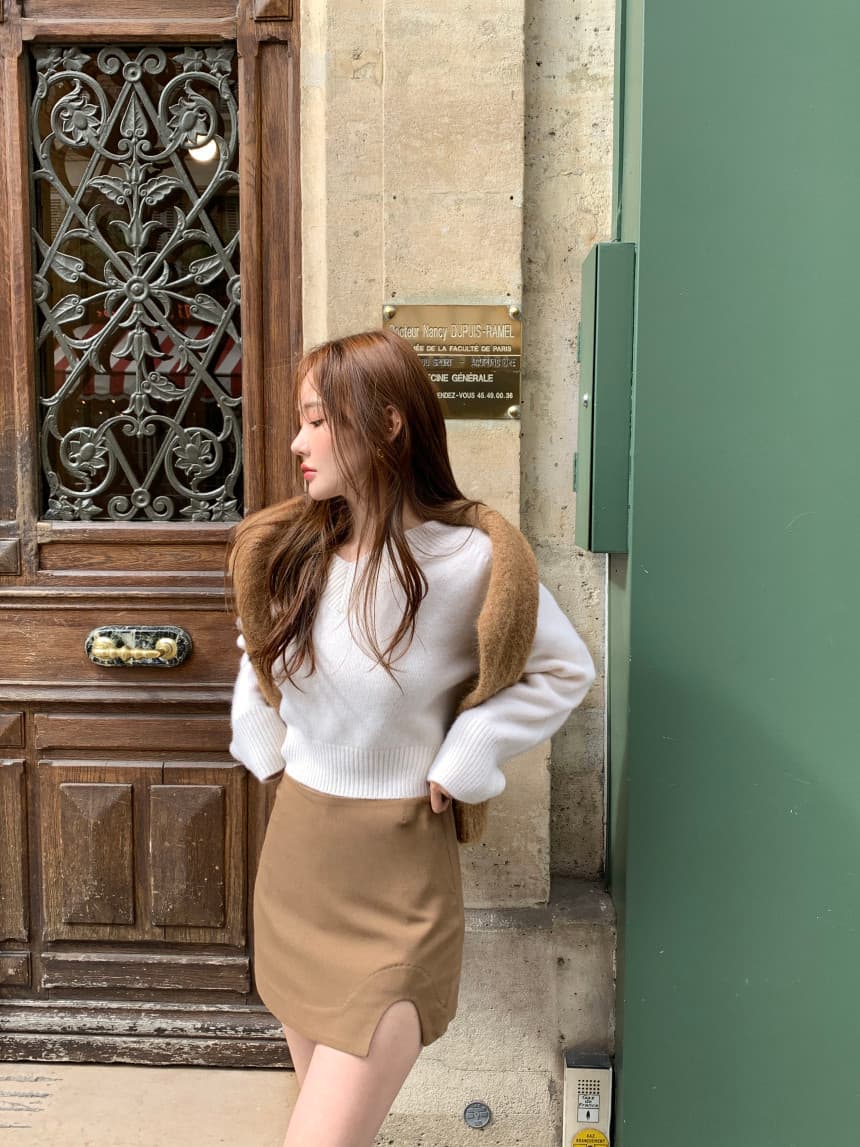 있음 선적 사이즈 업데이트 한국 chic 가을 겨울 레트로 V넥 긴팔 스웨터 여자 루즈핏 느긋한 니트 스웨터 상세 이미지 8