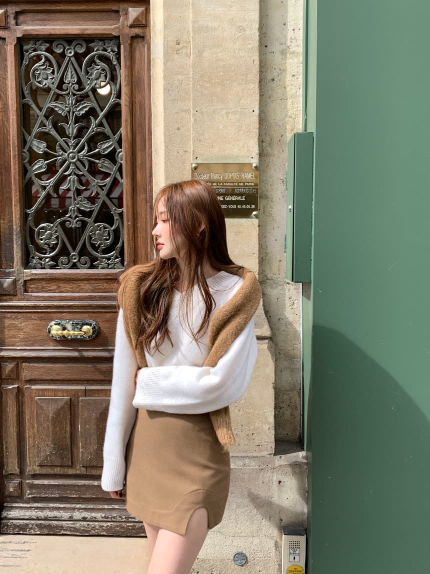 있음 선적 사이즈 업데이트 한국 chic 가을 겨울 레트로 V넥 긴팔 스웨터 여자 루즈핏 느긋한 니트 스웨터 상세 이미지 9