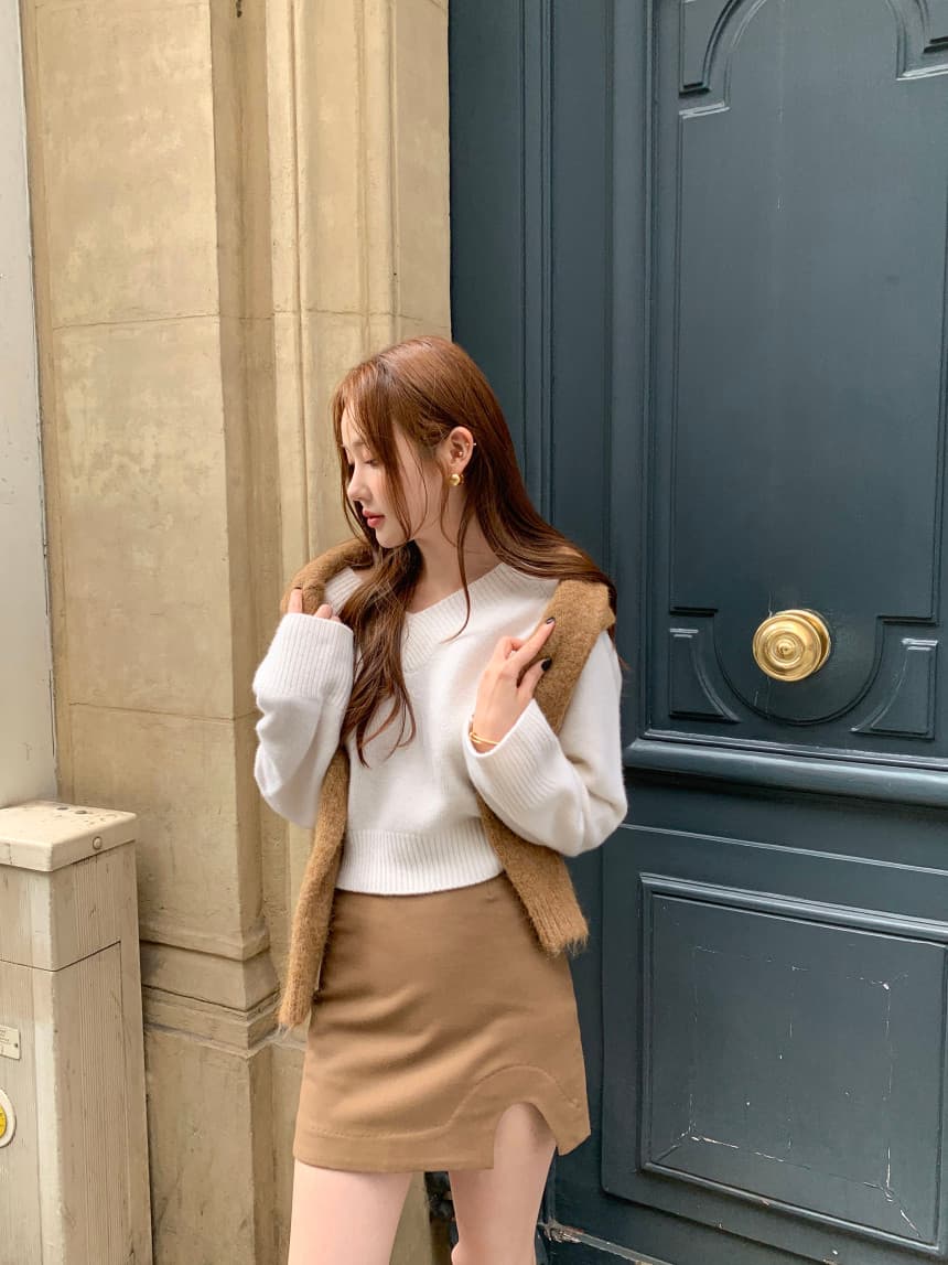 있음 선적 사이즈 업데이트 한국 chic 가을 겨울 레트로 V넥 긴팔 스웨터 여자 루즈핏 느긋한 니트 스웨터 상세 이미지 17