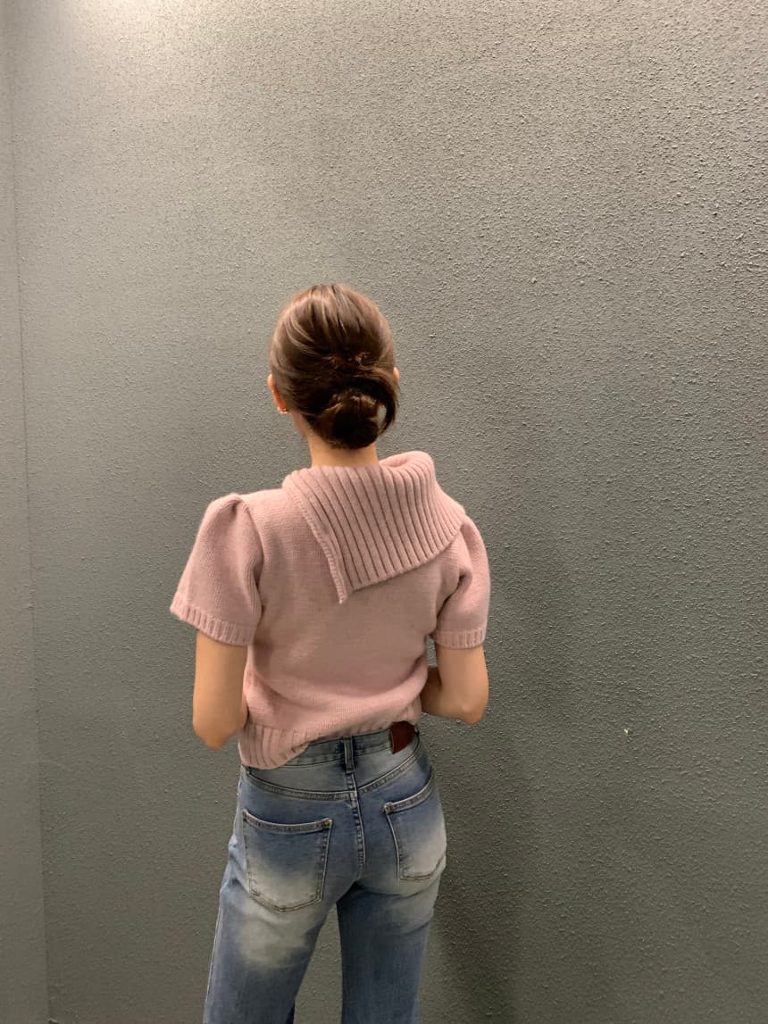 있음 선적 사이즈 업데이트 한국 chic 가을 새로운 프랑스식 레트로 불규칙 반하이넥 디자인 센스 스웨터 상세 이미지 26