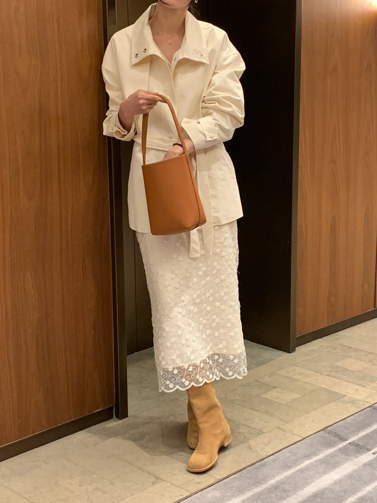 있음 선적 사이즈 업데이트 한국 chic 가을 새로운 스탠드 칼라 품격 레이스업 루즈핏 재킷 재킷 상세 이미지 10