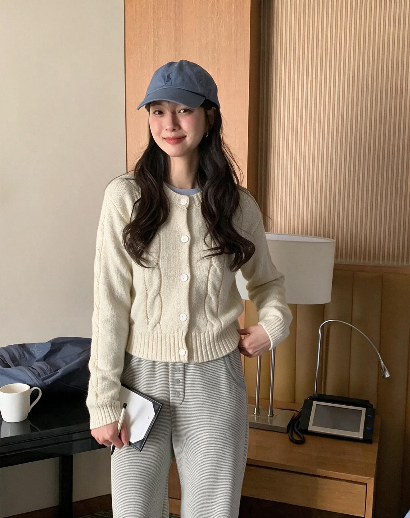 있음 선적 한국 chic 가을 새로운 달콤함 꽈배기 니트 오픈 가디건 스웨터 코트 상세 이미지 3