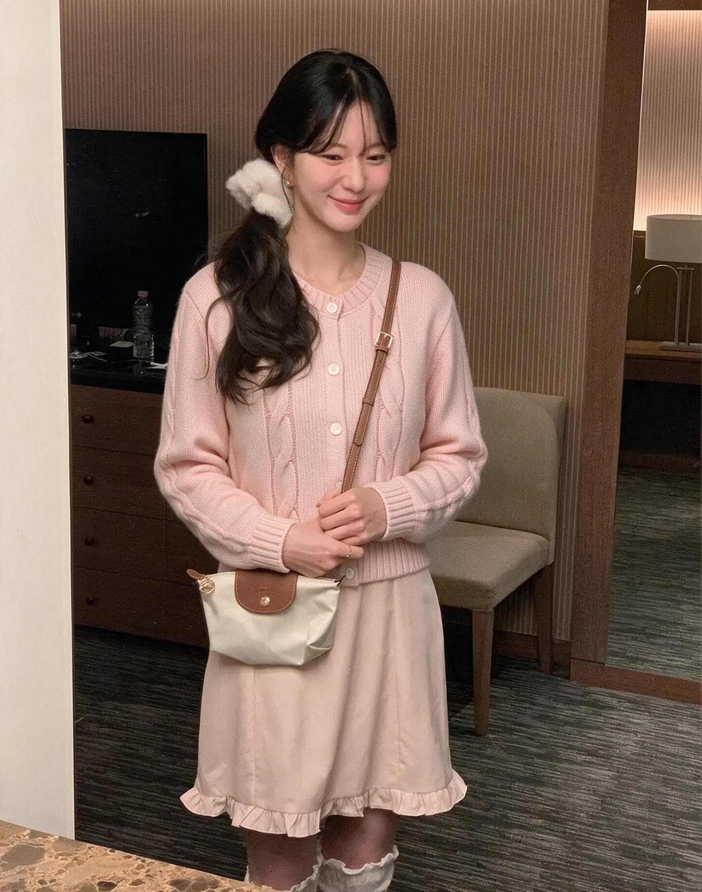 있음 선적 한국 chic 가을 새로운 달콤함 꽈배기 니트 오픈 가디건 스웨터 코트 상세 이미지 5