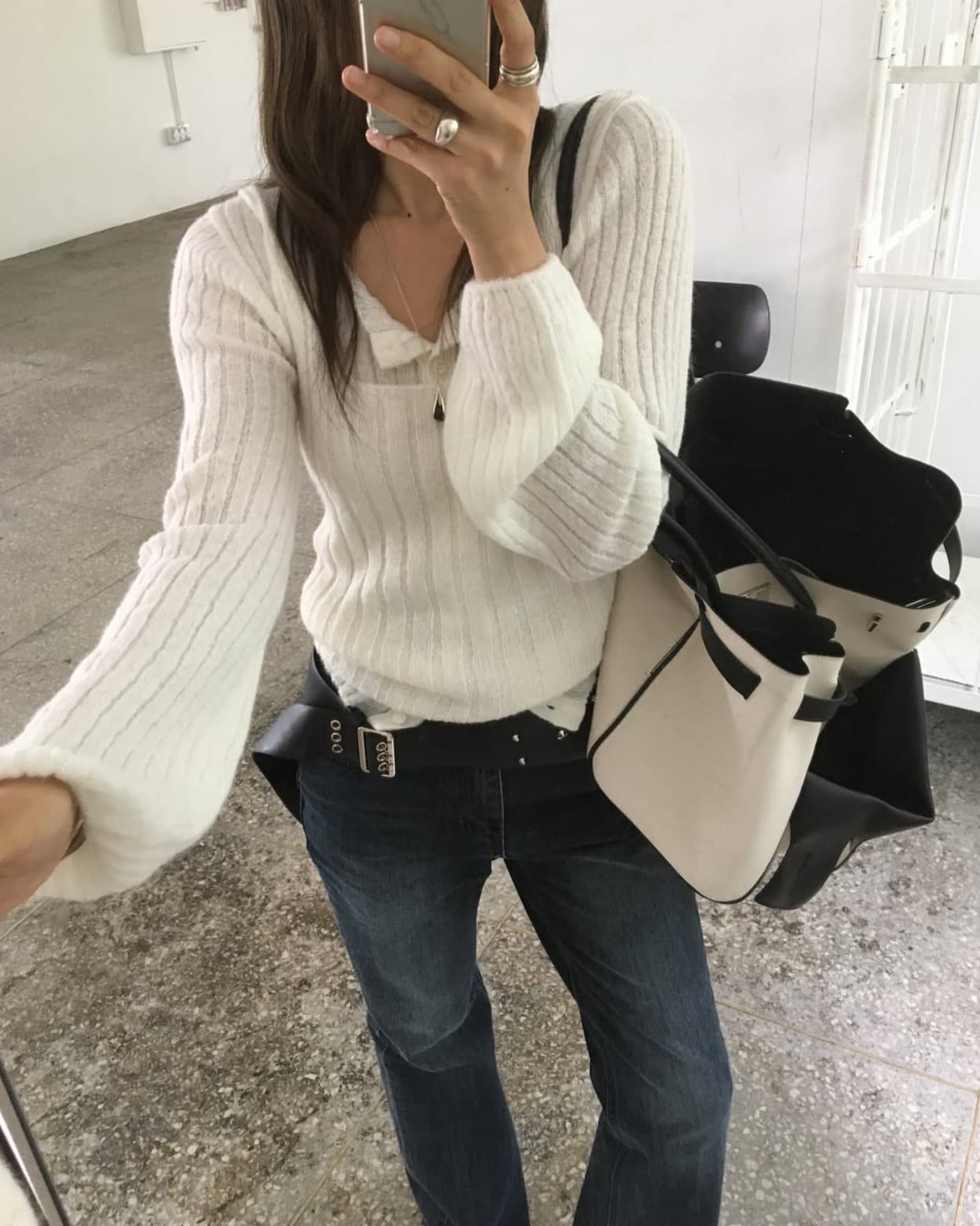 한국 chic 가을 겨울 새로운 ins 수직 기사 조끼 오픈 가디건 니트 재킷 투피스 세트 상세 이미지 7