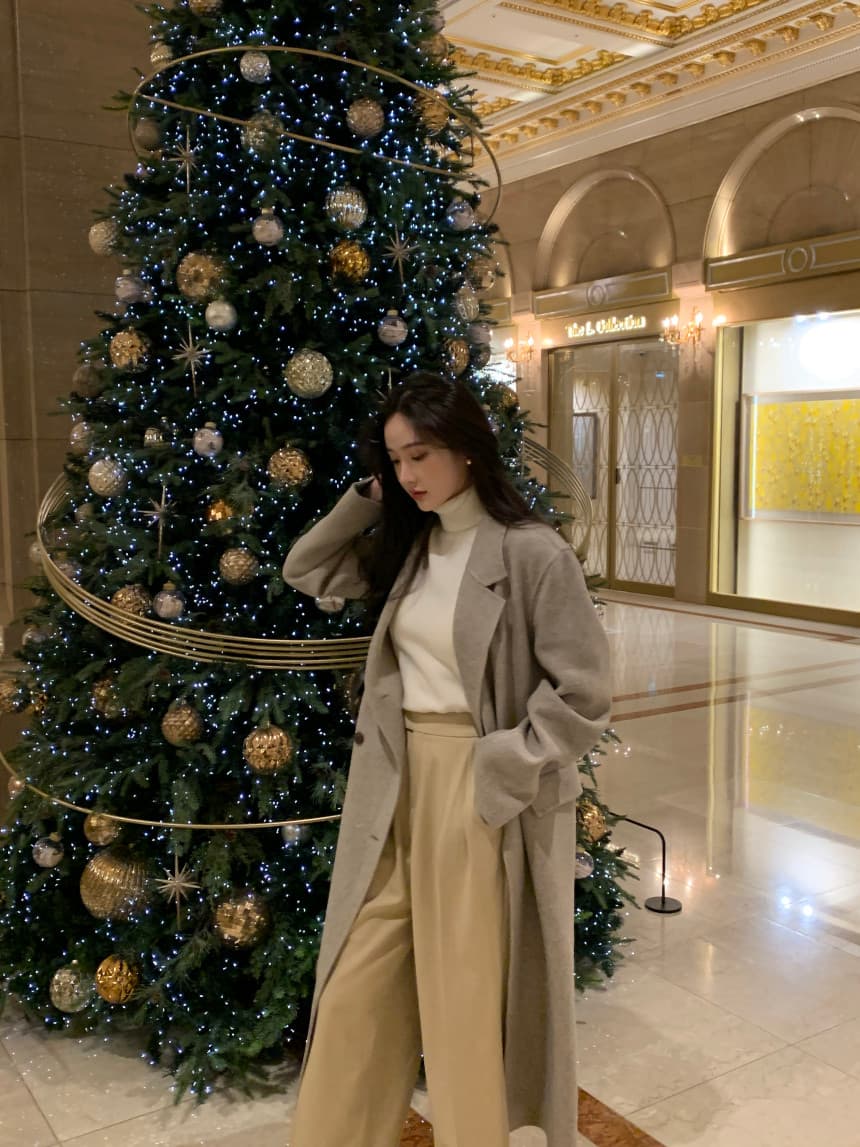 있음 선적 사이즈 업데이트 한국 chic 겨울 새로운 프랑스식 레트로 정장 칼라 롱 코트 모직 코트 상세 이미지 23