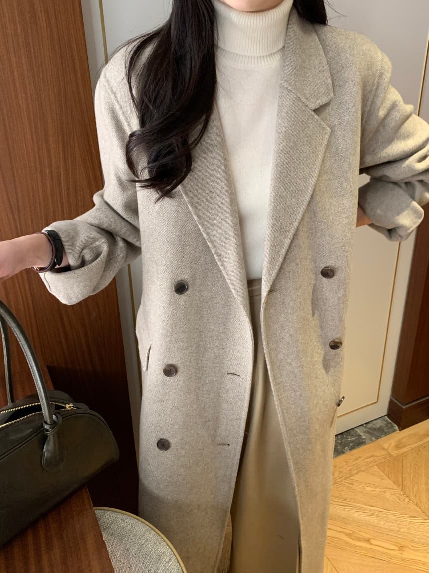 있음 선적 사이즈 업데이트 한국 chic 겨울 새로운 프랑스식 레트로 정장 칼라 롱 코트 모직 코트