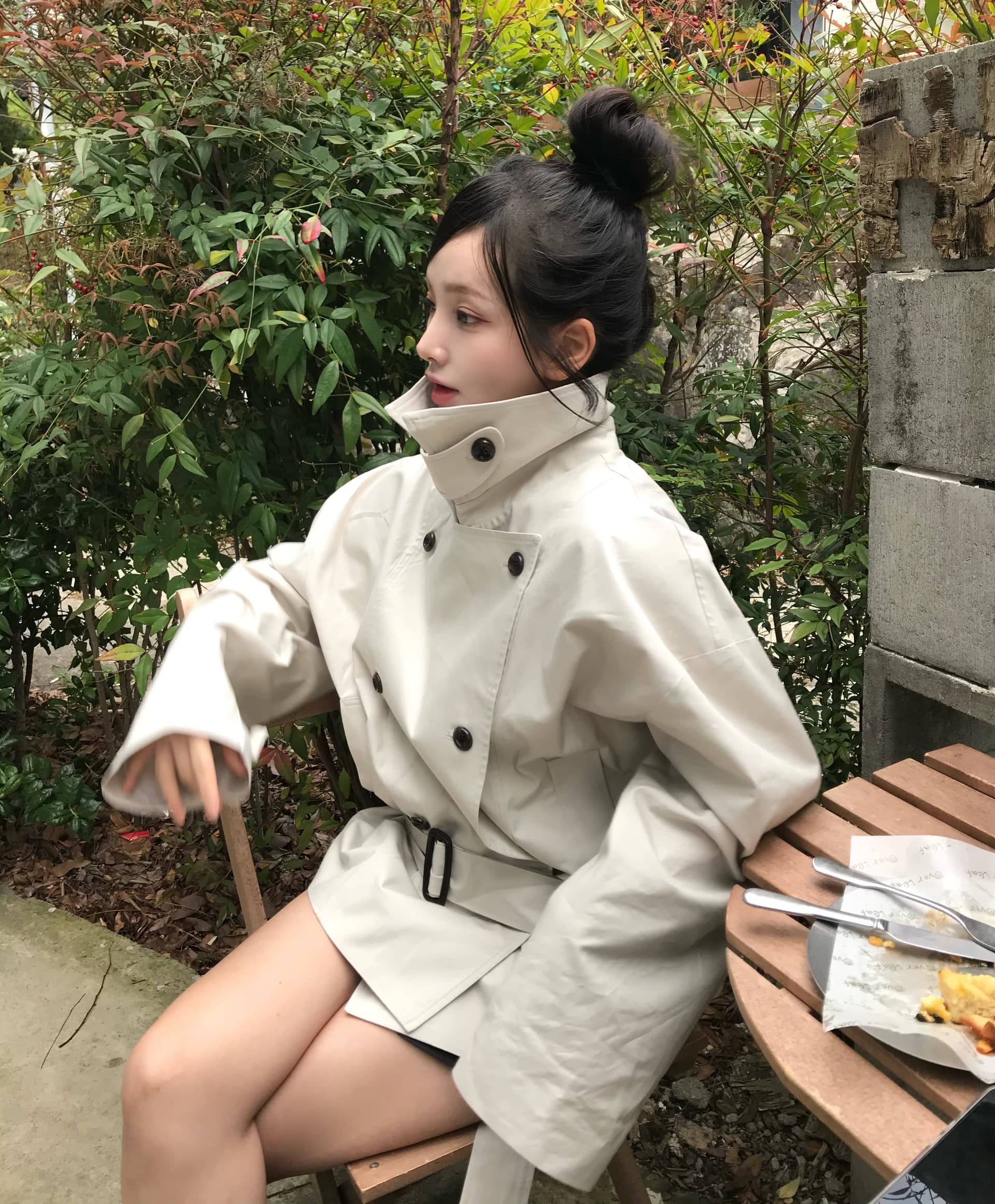 있음 선적 사이즈 업데이트 한국 chic 가을 겨울 새로운 한 부서 품격 벨트 포함 이중 버튼 재킷 상세 이미지 20