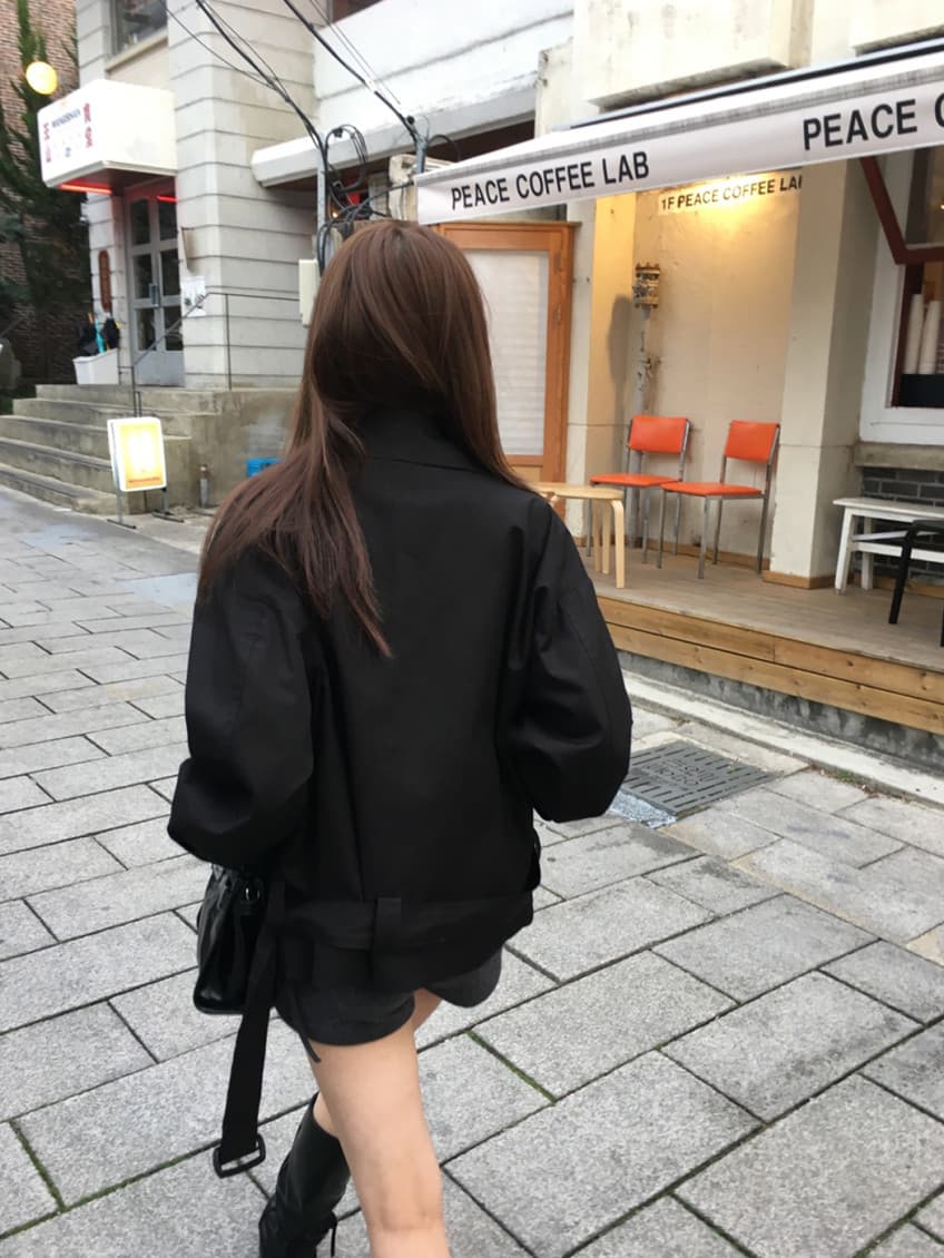 있음 선적 사이즈 업데이트 한국 chic 가을 겨울 새로운 한 부서 품격 벨트 포함 이중 버튼 재킷 상세 이미지 22