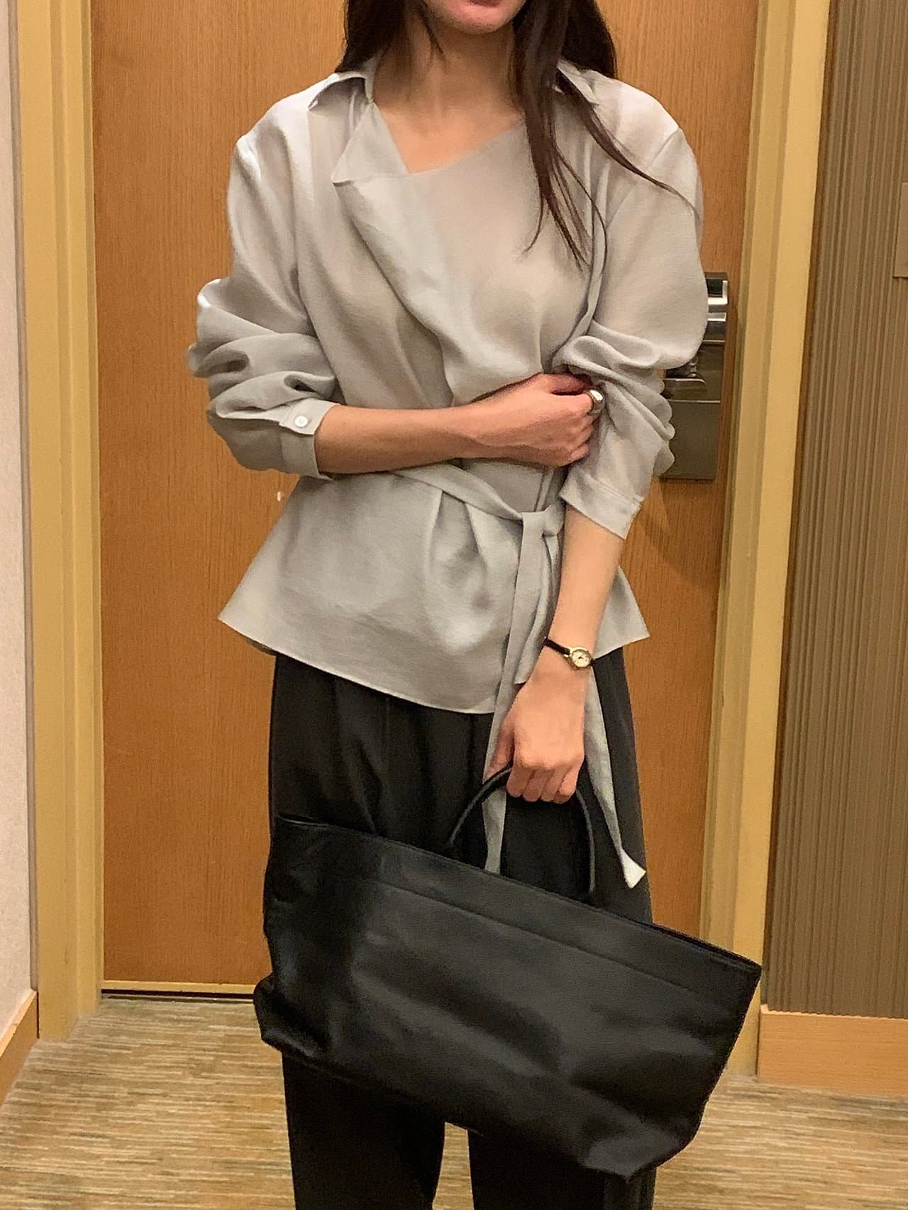 한국 chic 가을 겨울 새로운 한 부서 힙 칼라 리본 고급 센스 다용도 셔츠 상세 이미지 5