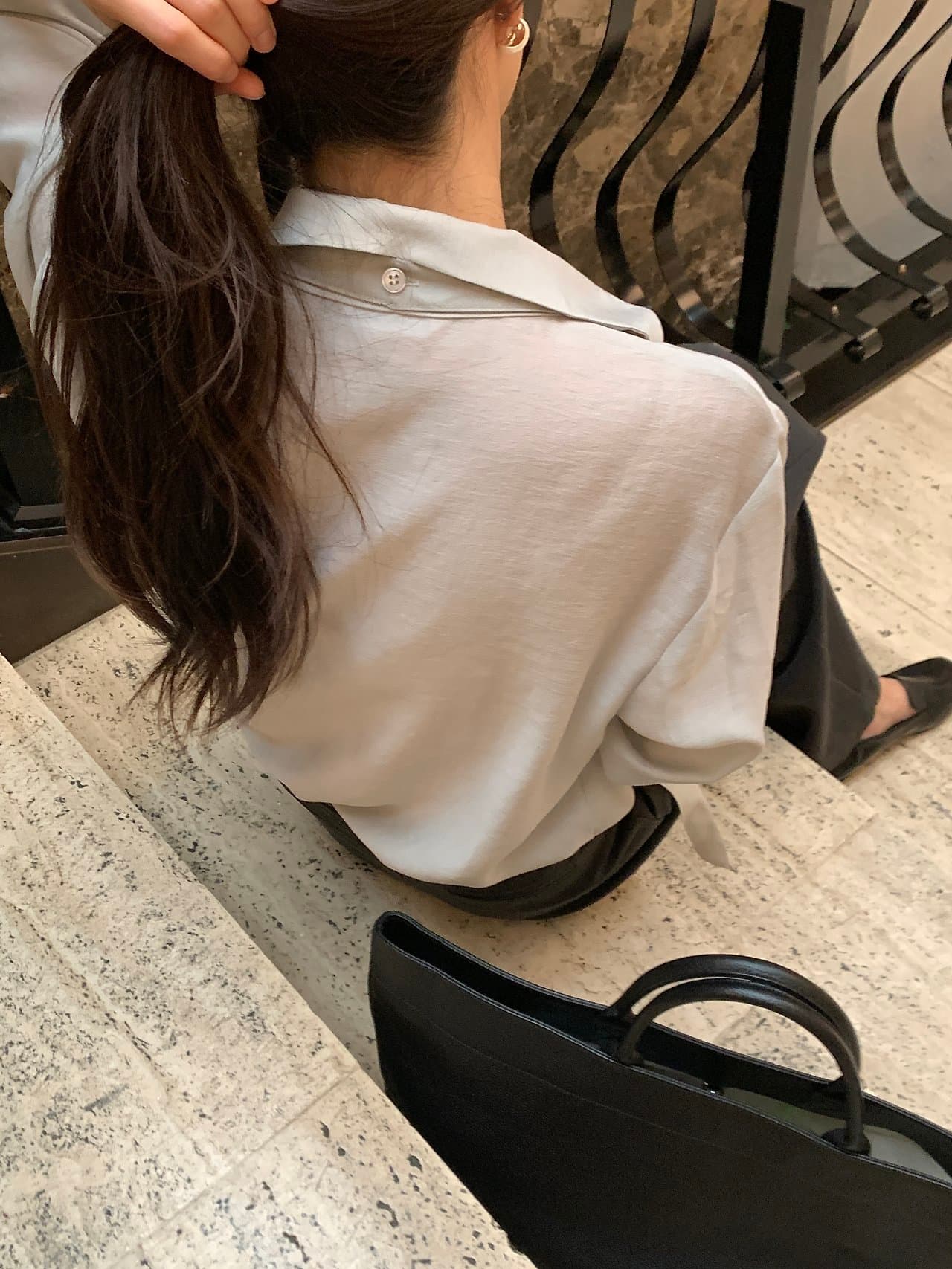 한국 chic 가을 겨울 새로운 한 부서 힙 칼라 리본 고급 센스 다용도 셔츠 상세 이미지 27