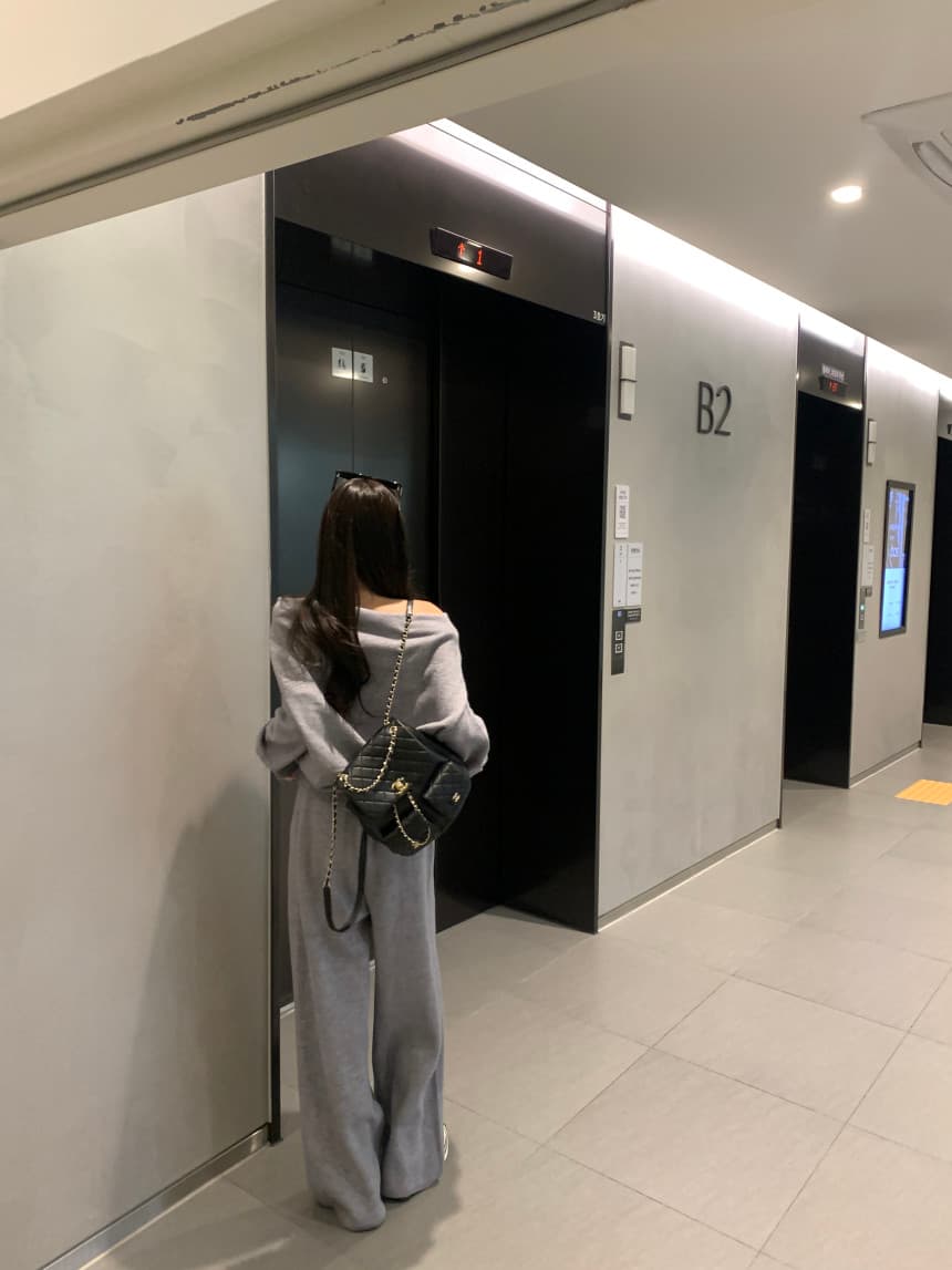 있음 선적 사이즈 업데이트 한국 chic 프랑스식 보트넥 오프숄더 긴팔 스웨터 니트 와이드 레그 팬츠 세트 상세 이미지 12