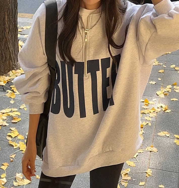 있음 선적 사이즈 업데이트 chic 가을 겨울 한 부서 스탠드 칼라 지퍼 루즈핏 알파벳 프린트 털이 있는 보온 후드티 상세 이미지 18