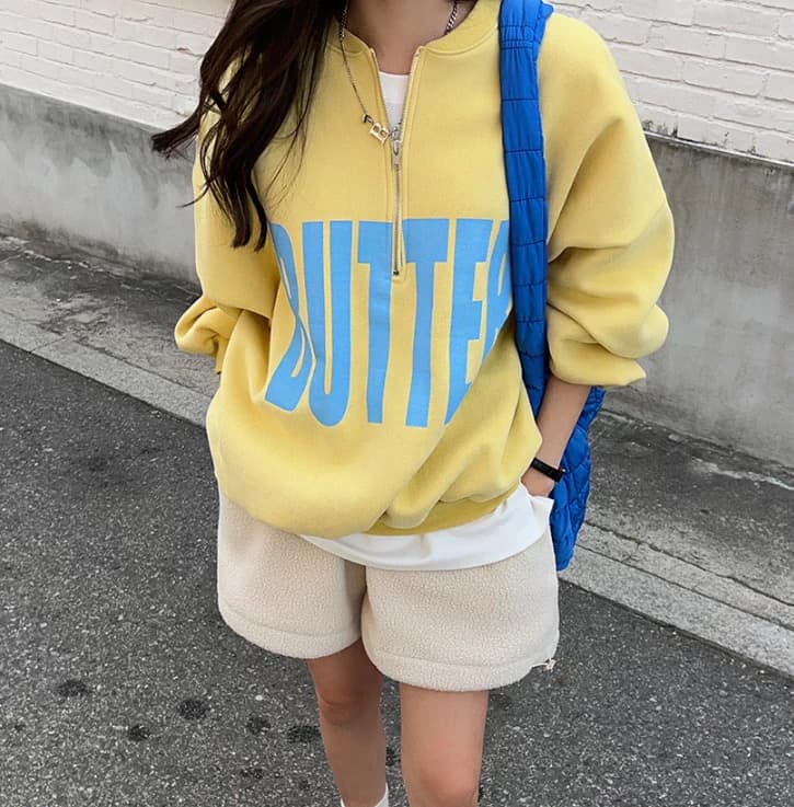 있음 선적 사이즈 업데이트 chic 가을 겨울 한 부서 스탠드 칼라 지퍼 루즈핏 알파벳 프린트 털이 있는 보온 후드티 상세 이미지 22