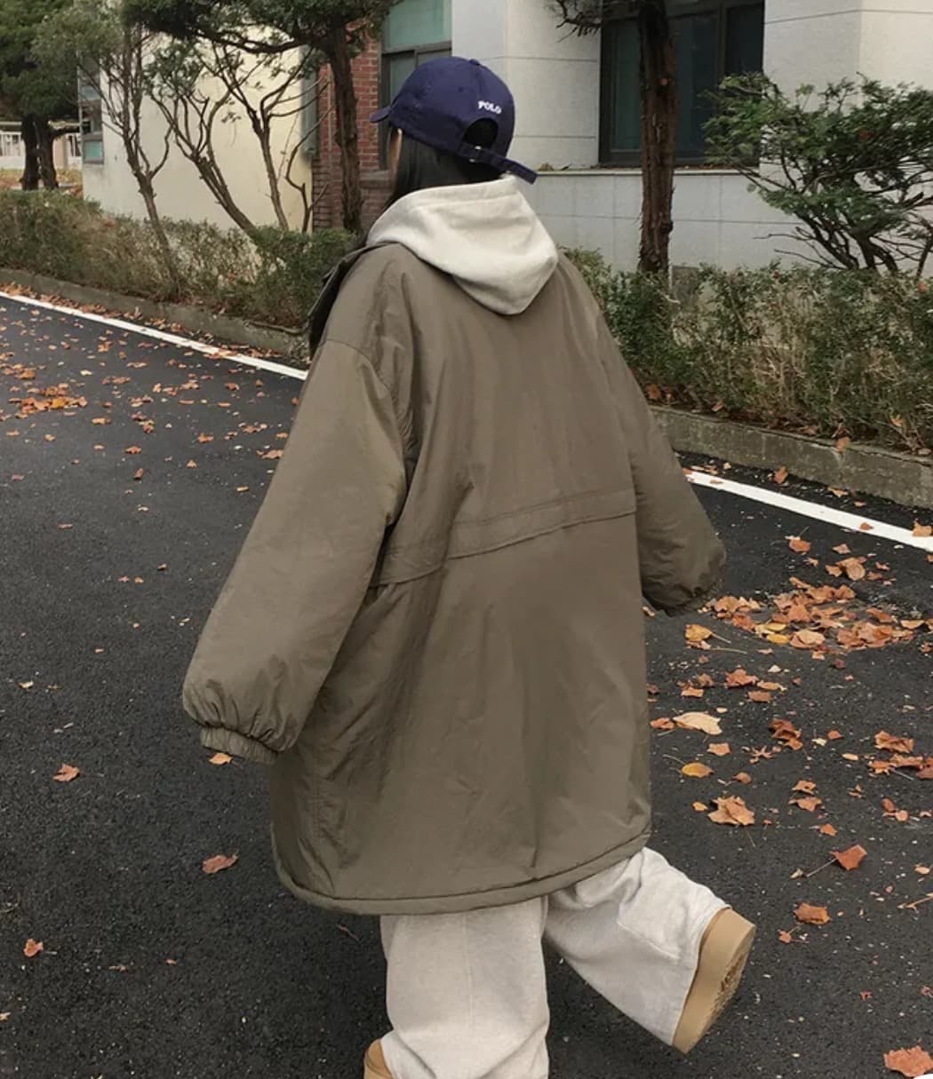 한국 chic 겨울 새로운 한 부서 캐주얼 루즈핏 Parker 롱 코트 두꺼운 면 의류 상세 이미지 2