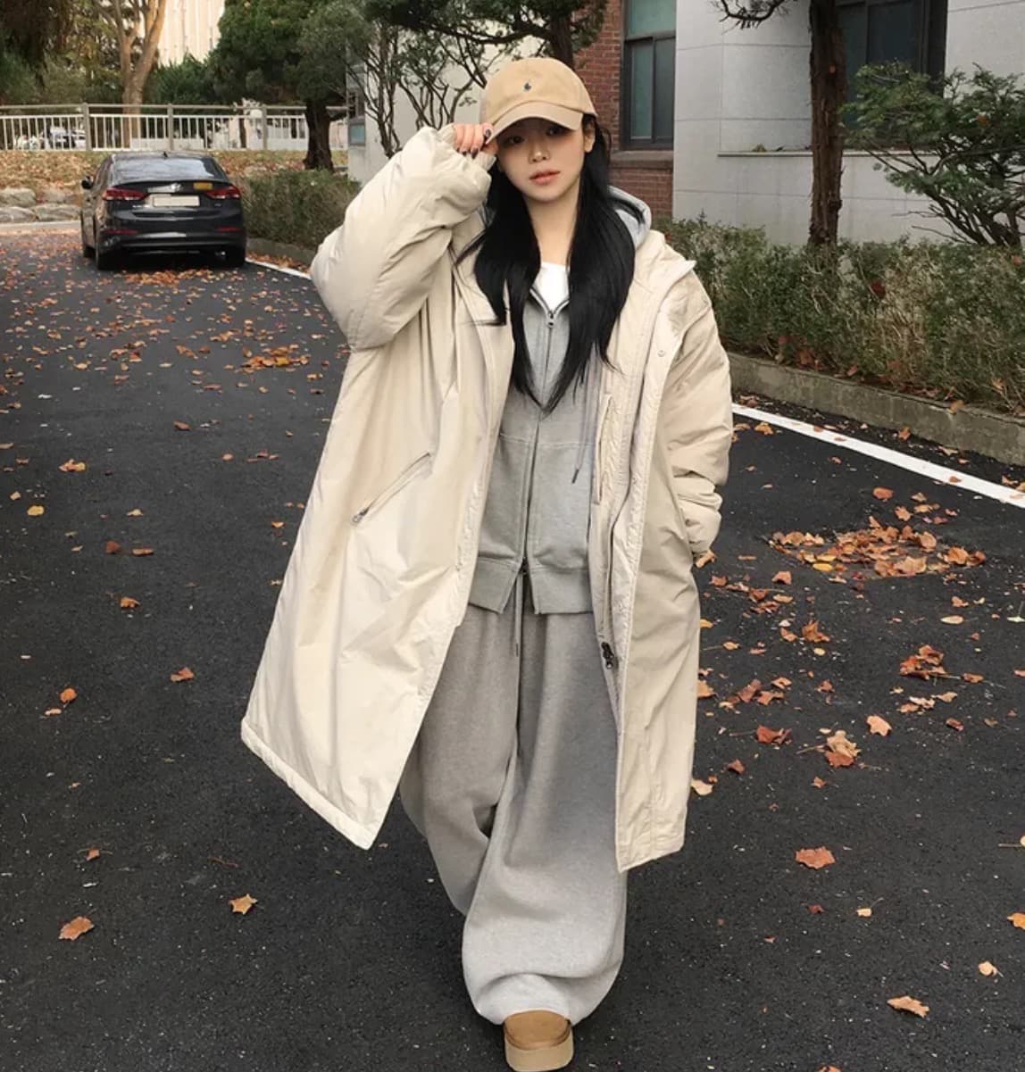 한국 chic 겨울 새로운 한 부서 캐주얼 루즈핏 Parker 롱 코트 두꺼운 면 의류 상세 이미지 9