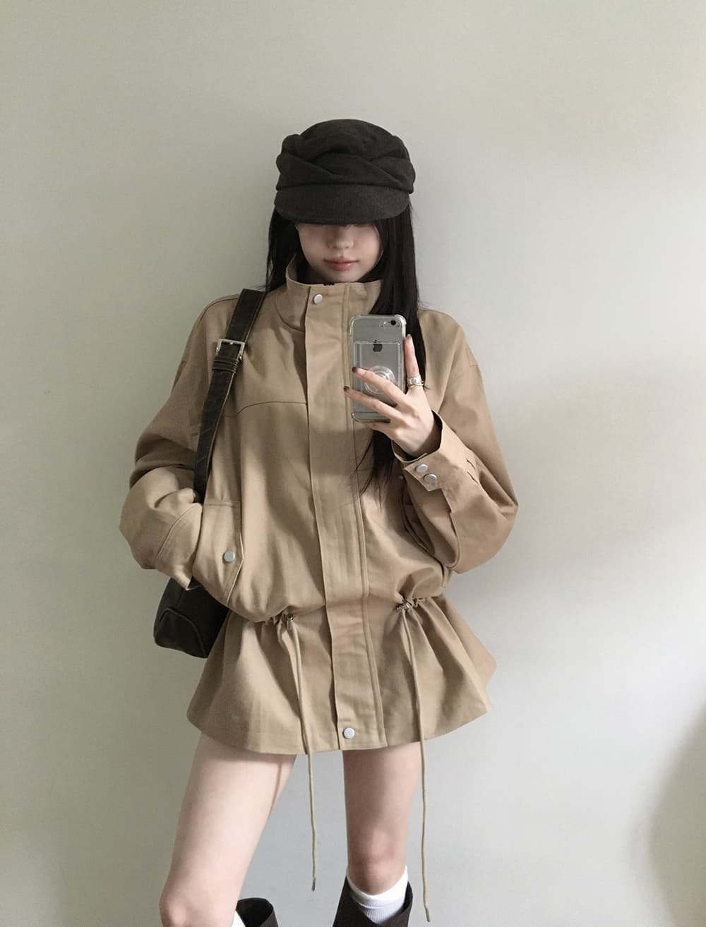 한국 스타일 chic 가을 겨울 새로운 한 부서 레트로 펌프 로프 슬림해 보이는 워크웨어 재킷 재킷 상세 이미지 8